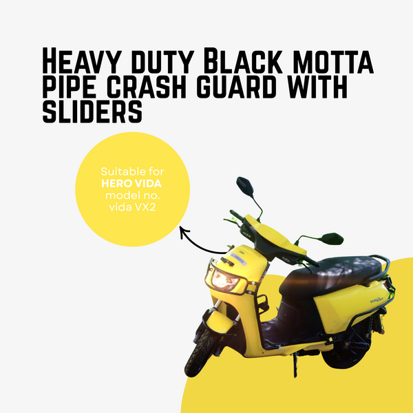 Black Motta pipe crash guard with sliders for Vida VX2/VX2 Plus