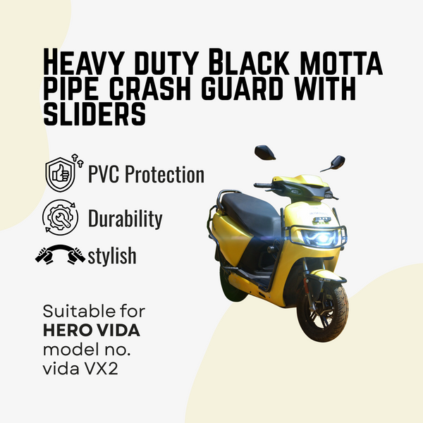 Black Motta pipe crash guard with sliders for Vida VX2/VX2 Plus