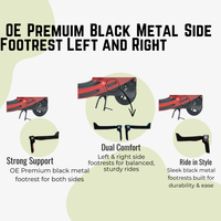 Ola OE Premuim Black Metal Side Footrest Left and Right