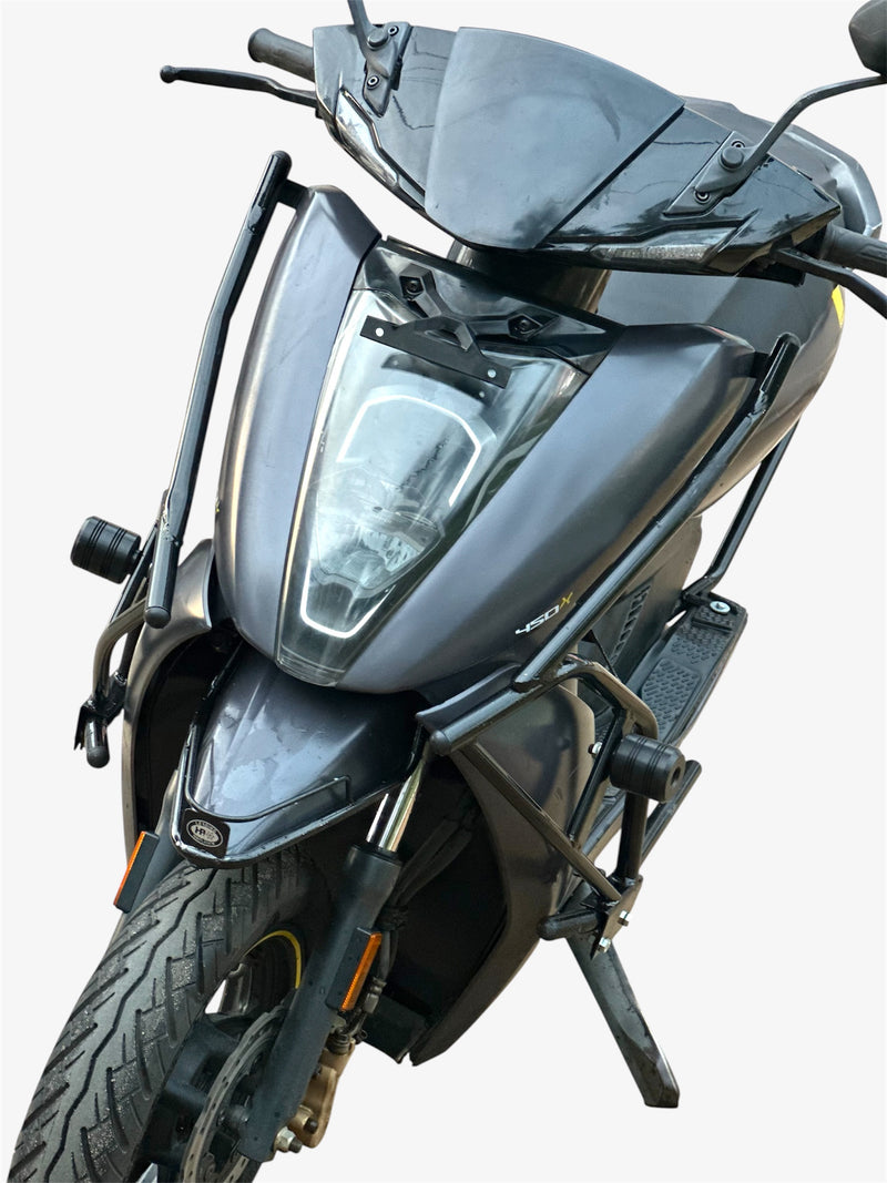 Ather 450 and 450X black motta pipe crash guard with sliders