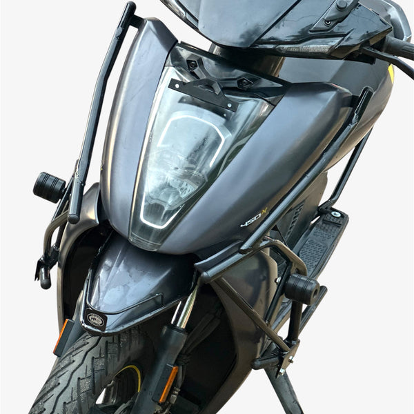 Ather 450 and 450X black motta pipe crash guard with sliders