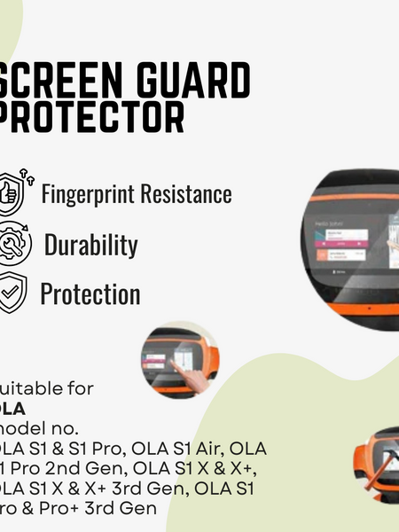 Glossy Screen Guard Protector For Ola S1/S1Air/S1 Pro Gen1/Gen2/Gen3