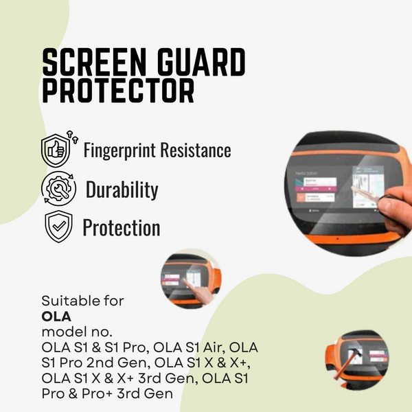 Glossy Screen Guard Protector For Ola S1/S1Air/S1 Pro Gen1/Gen2/Gen3