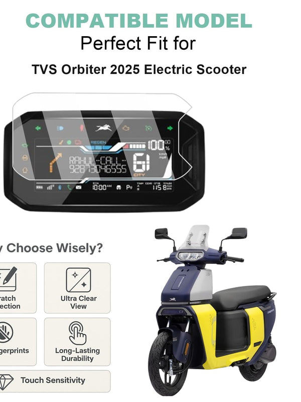 TVS Orbiter 2025 Screen Protector 9H Tempered Glass Meter Guard