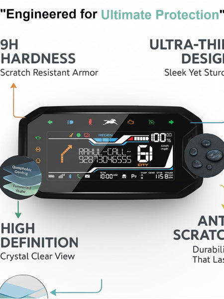 TVS Orbiter 2025 Screen Protector 9H Tempered Glass Meter Guard
