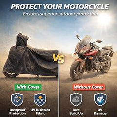 Compatible with TVS Orbiter Waterproof Two Wheeler Scooter Body Cover Water Resistant, Heavy Duty, UV Rays, Dust & Scratch Protection for All-Modal & Variants (Black)