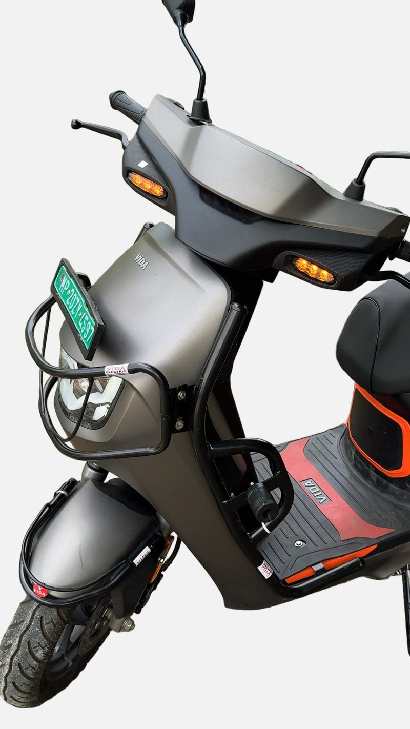 Black Motta pipe crash guard with sliders for Vida VX2/VX2 Plus