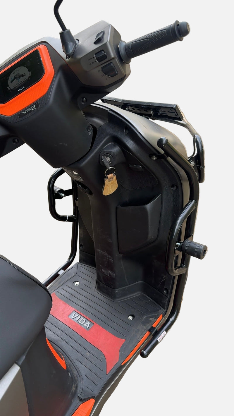 Black Motta pipe crash guard with sliders for Vida VX2/VX2 Plus