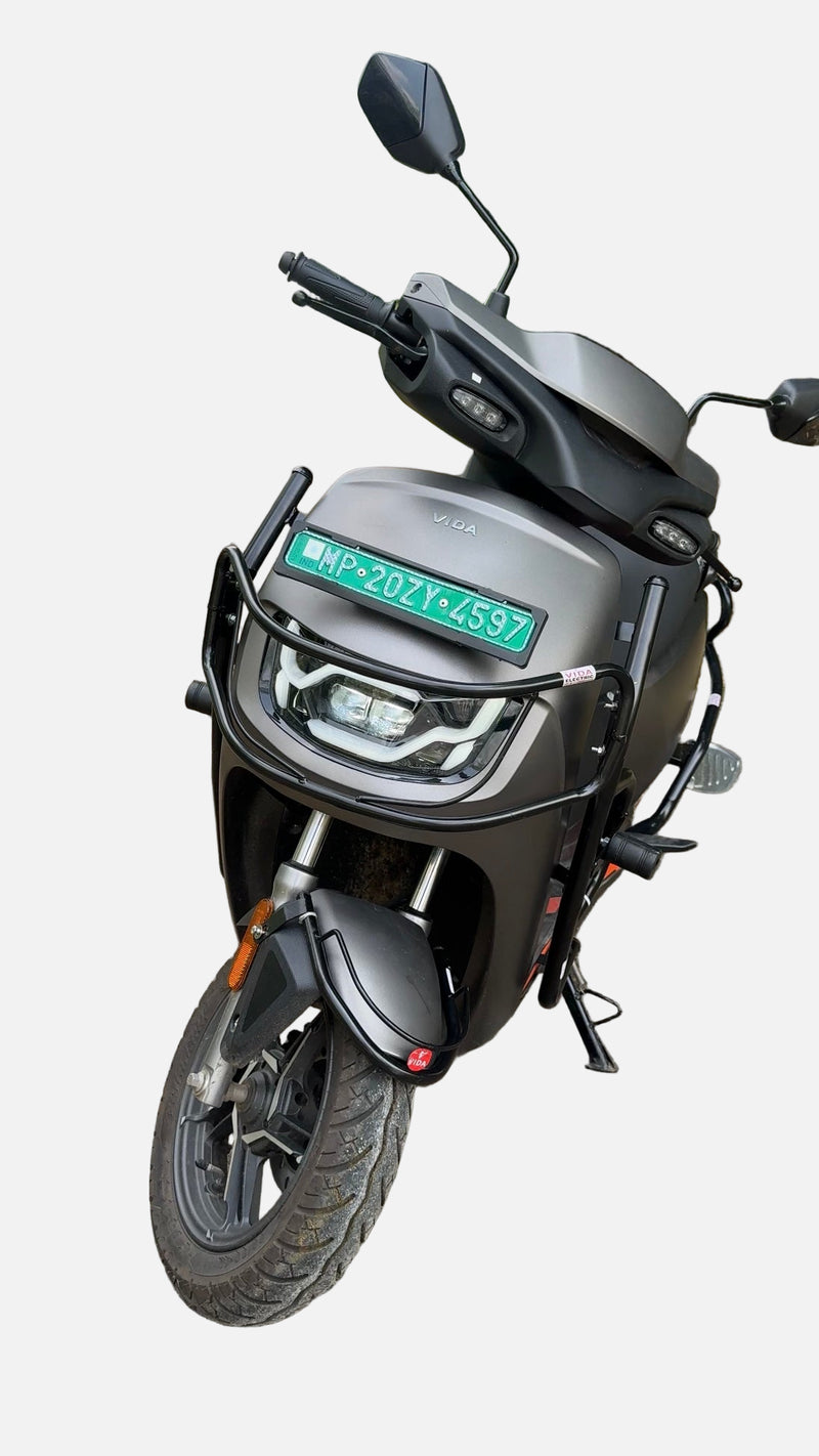 Black Motta pipe crash guard with sliders for Vida VX2/VX2 Plus