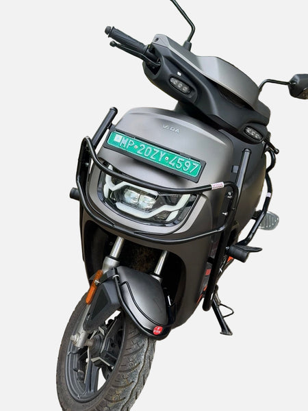 Black Motta pipe crash guard with sliders for Vida VX2/VX2 Plus