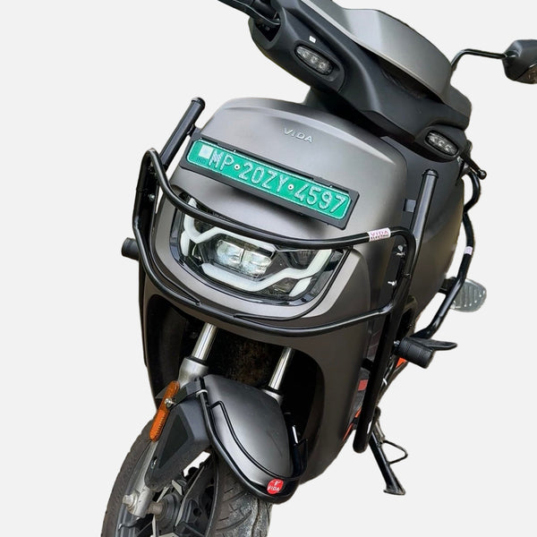 Black Motta pipe crash guard with sliders for Vida VX2/VX2 Plus