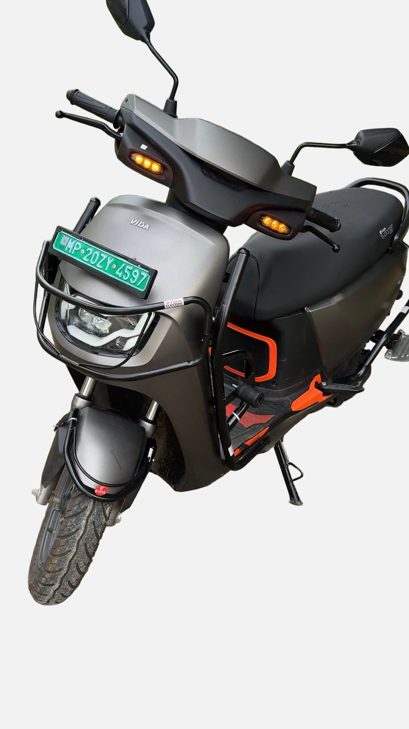 Black Motta pipe crash guard with sliders for Vida VX2/VX2 Plus