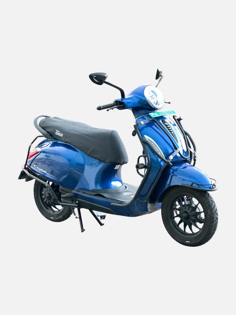 Bajaj Chetak EV black Motta pipe crash guard with sliders for 3501/3502/3503/3001