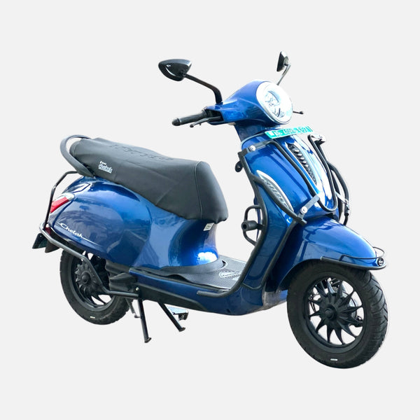 Bajaj Chetak EV black Motta pipe crash guard with sliders for 3501/3502/3503/3001