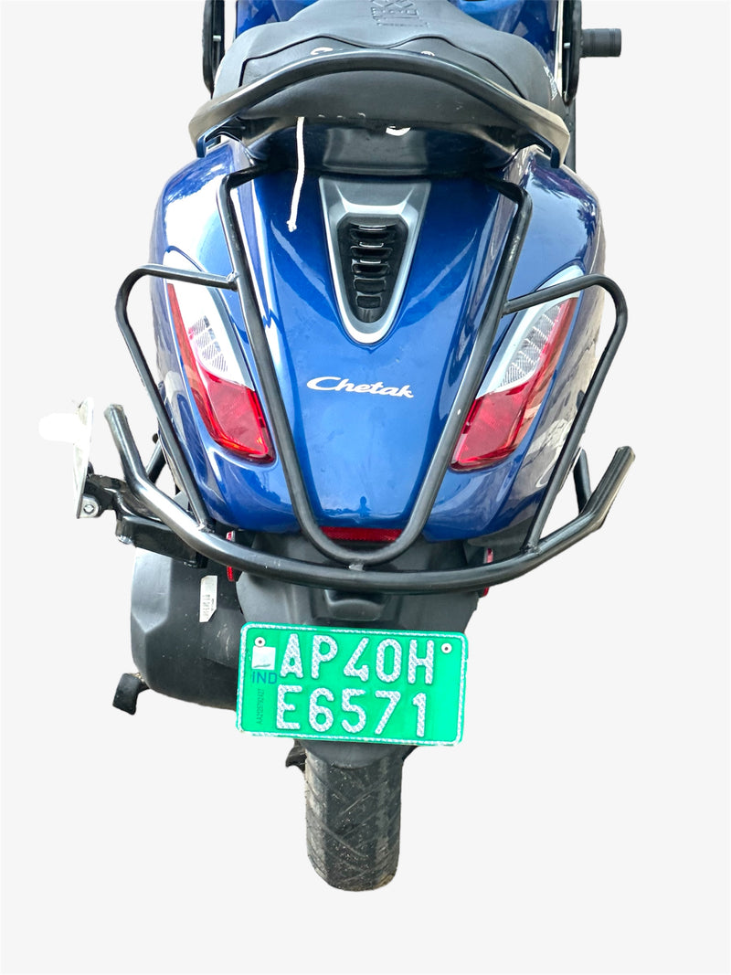 Bajaj Chetak EV black Motta pipe crash guard with sliders for 3501/3502/3503/3001
