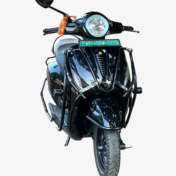 Bajaj Chetak EV black Motta pipe crash guard for 3201/3202/2903/2443 premium