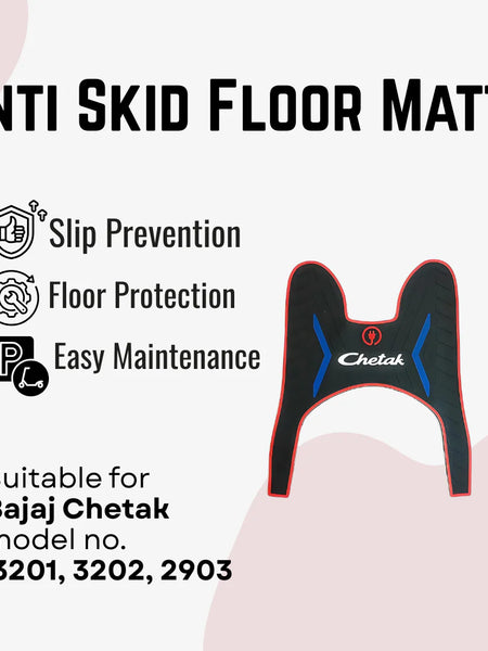 Bajaj Chetak anti skid premium colored floor matte for Bajaj 3501/3502/3503/3001