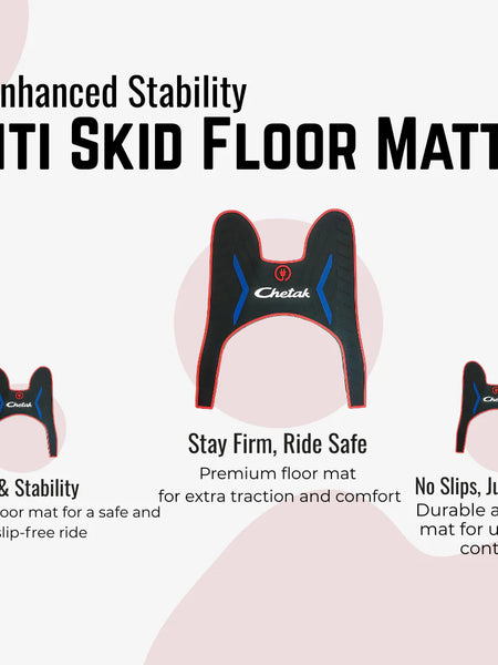 Bajaj Chetak anti skid premium colored floor matte for Bajaj 3501/3502/3503/3001