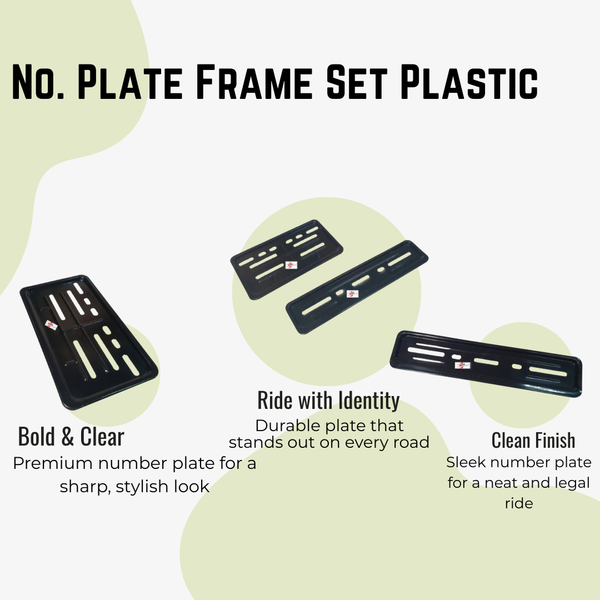 Ola No. Plate Frame Set Plastic (Set Of 2) Compatible With All Models