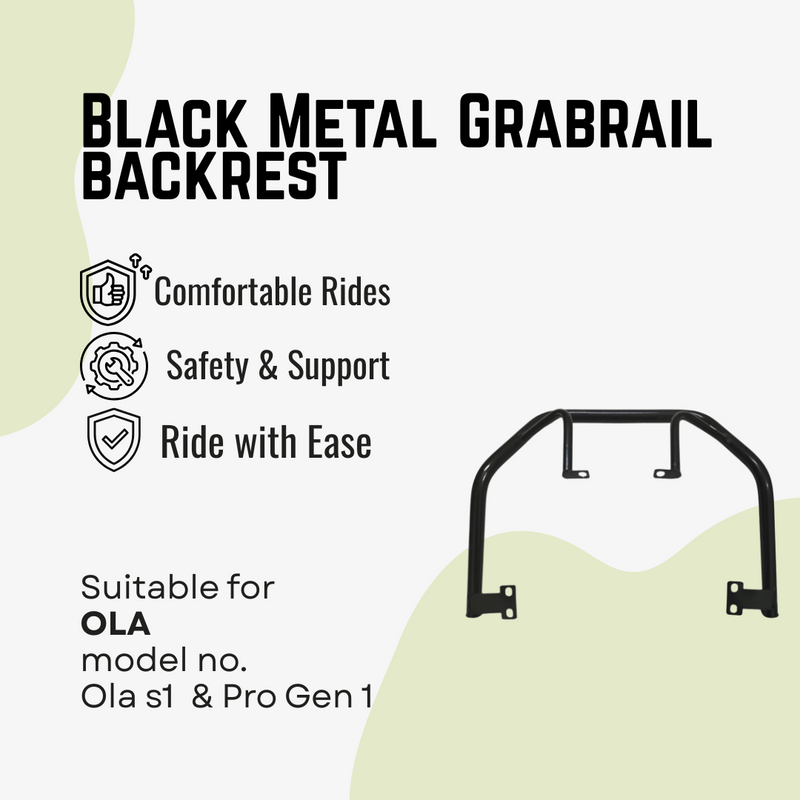 Black Metal Grabrail backrest for ola S1 and S1 pro Gen1