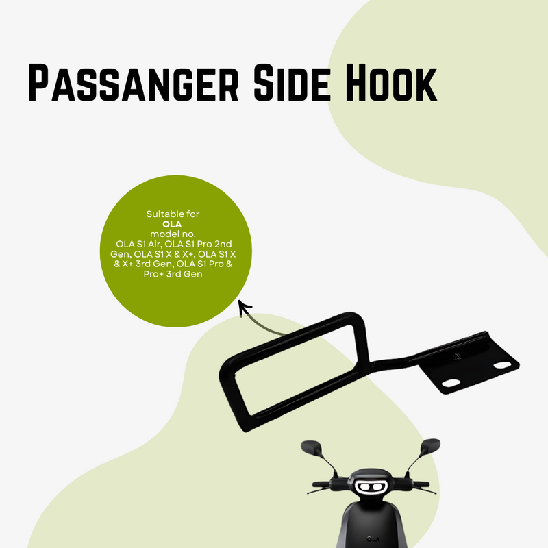 Passanger Side Hook | Ladies Handle | Hook for Convenient hand support - OLA S1 Air/S1 Pro Gen2/S1 X/X+/Gen 3(Black)