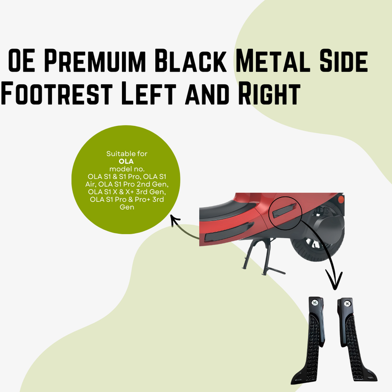 Ola OE Premuim Black Metal Side Footrest Left and Right
