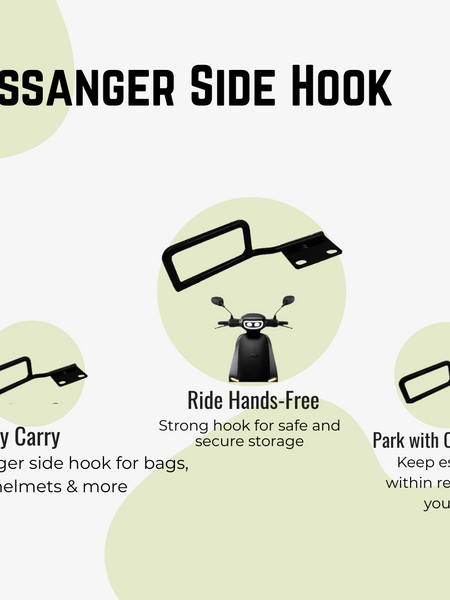 Passanger Side Hook | Ladies Handle | Hook for Convenient hand support - OLA S1 Air/S1 Pro Gen2/S1 X/X+/Gen 3(Black)