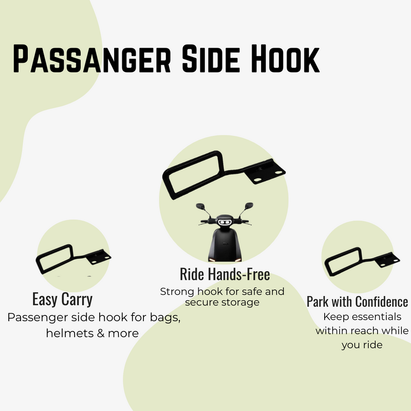 Passanger Side Hook | Ladies Handle | Hook for Convenient hand support - OLA S1 Air/S1 Pro Gen2/S1 X/X+/Gen 3(Black)